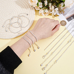 15Pcs Brass & Iron Snake Chains Bracelets for Women&nbsp;BJEW-ME0001-24