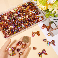 100Pcs UV Plating Rainbow Iridescent Acrylic Beads&nbsp;PACR-SP0001-06