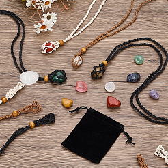 12Pcs 3 Colors Waxed Polyester Cord Macrame Pouch Pendant Slider Necklace Making&nbsp;NJEW-GO0001-24