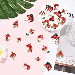 32Pcs 8 Styles Autumn Theme Rack Plating Alloy Enamel Pendants&nbsp;ENAM-YW0008-22