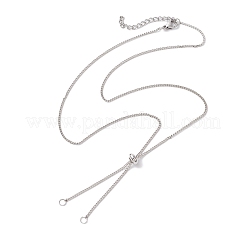 2Pcs 2 Colors Brass Slider Necklace Makings&nbsp;AJEW-JB01263