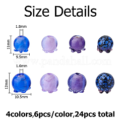 24Pcs 8 Styles Handmade Lampwork Beads&nbsp;LAMP-HS0001-29