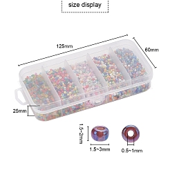 6300Pcs 5 Styles Glass Seed Beads&nbsp;SEED-YW0001-18