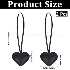 PU Leather Heart Pendant Decorations&nbsp;HJEW-CL0001-12B