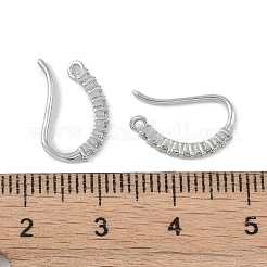 Brass Micro Pave Cubic Zirconia Earring Hooks&nbsp;KK-U008-15P