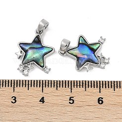 Natural Paua Shell Star Pendants&nbsp;KK-U043-22P-01
