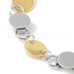 201 Stainless Steel Flat Round Link Chain Bracelets for Women Men&nbsp;BJEW-I316-02PG