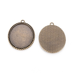 Tibetan Style Zinc Alloy Pendant Cabochon Settings&nbsp;X-TIBEP-M004-11AB-NR
