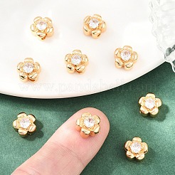 SHEGRACE Brass Micro Pave Clear Cubic Zirconia Beads&nbsp;XGRQ5K752-837G