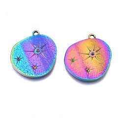 Rack Plating Rainbow Color 304 Stainless Steel Pendants Rhinestone Settings&nbsp;STAS-S119-121