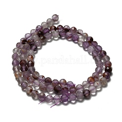 Natural Purple Phantom Quartz/Purple Lodolite Quartz Beads Strands&nbsp;G-L661-A01-4mm