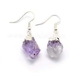 Natural Amethyst Dangle Earring&nbsp;EJEW-F173-D01-S