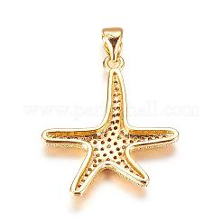 Brass Micro Pave Cubic Zirconia Pendants&nbsp;ZIRC-P060-15G