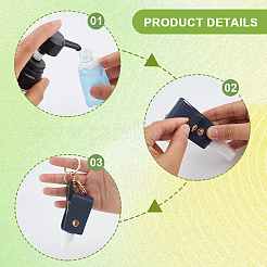 4Pcs 4 Colors Plastic Hand Sanitizer Bottle with PU Leather Cover&nbsp;KEYC-CL0001-04B