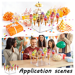 16-Hole Square Acrylic Ice Cream Display Stands&nbsp;ODIS-WH0030-358