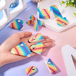 9Pcs 9 Styles Rainbow Color PU Leather Cable Keepers&nbsp;AJEW-TA0002-35