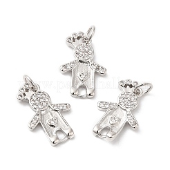 Rack Plating Brass Micro Pave Cubic Zirconia European Dangle Charms&nbsp;KK-D075-01P