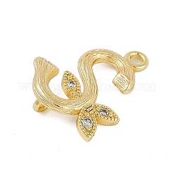 Brass Crystal Rhinestone Letter Links Connector Charms&nbsp;KK-S395-06G-S