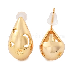 Brass Teardrop Stud Earrings&nbsp;EJEW-K286-08G