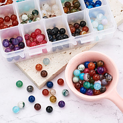 225Pcs 15 Style Natural Agate Round Beads&nbsp;G-TA0001-36