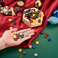 270Pcs 9 Colors Painted Natural Wood Beads&nbsp;WOOD-CD0001-26