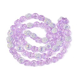 Electroplate Transparent Glass Beads Strands&nbsp;EGLA-Q136-02A-05