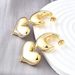 Brass Dangle Stud Earrings&nbsp;EJEW-V011-01G
