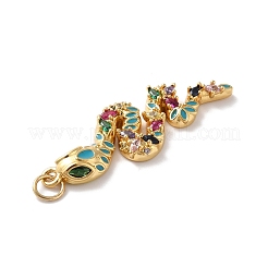 Rack Plating Brass Micro Pave Cubic Zirconia Pendants&nbsp;KK-A160-12G