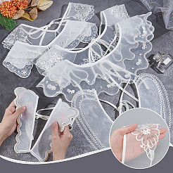 6Pcs 6 Style White Embroidered Organdy Collar&nbsp;AJEW-NB0004-01