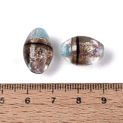 Two Tone Color Handmade Foil Glass Beads&nbsp;FOIL-Q001-01E