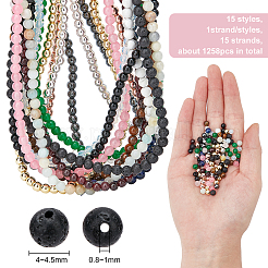 15 Strands 15 Style Natural & Synthetic Gemstone Beads Strands&nbsp;G-OC0002-10