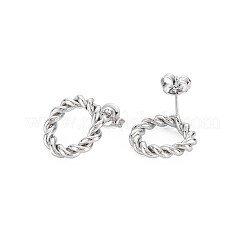 Non-Tarnish 304 Stainless Steel Twist Rope Ring Stud Earrings for Woman&nbsp;LS-EJEW-N097-006P