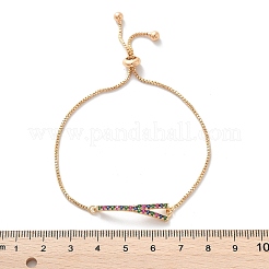 Letter Y Brass Micro Pave Cubic Zirconia Link Slider Bracelets&nbsp;KK-R217-55G