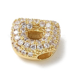 Brass Micro Pave Cubic Zirconia Beads&nbsp;KK-P290-61G-D