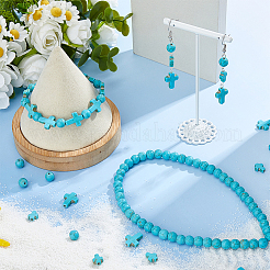 6 Strands 3 Styles Dyed Synthetic Turquoise Beads Strands&nbsp;G-FH0002-46A