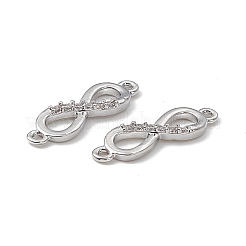 Brass Micro Pave Clear Cubic Zirconia Connector Charms&nbsp;KK-E068-VB387
