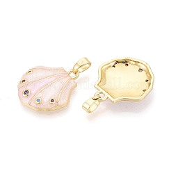 Brass Micro Pave Colorful Cubic Zirconia and Enamel Pendants&nbsp;KK-T075-92A-G