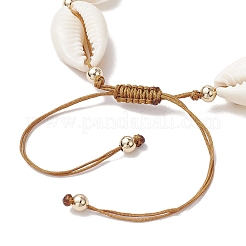 Natural Mixed Cowrie Shell Bead Braided Bead Bracelets&nbsp;BJEW-JB11862-03