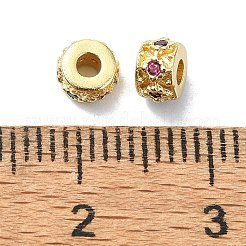 Rack Plating Brass Micro Pave Clear Cubic Zirconia Beads&nbsp;KK-U014-08G