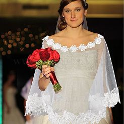 Detachable Polyester Bridal Lace Shawls&nbsp;AJEW-WH0248-17