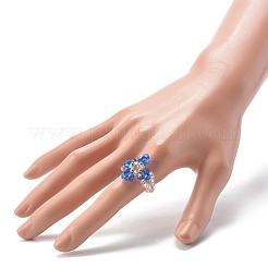Transparent Acrylic Beads Rings&nbsp;X1-RJEW-TA00006-02