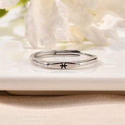 Rhodium Plated 925 Sterling Silver Adjustable Rings&nbsp;RJEW-S397-01P-08