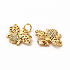 Rack Plating Brass Micro Pave Cubic Zirconia Pendants&nbsp;ZIRC-K089-01G