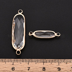 Brass with Glass Links/Connector Charms&nbsp;GLAA-T027-13