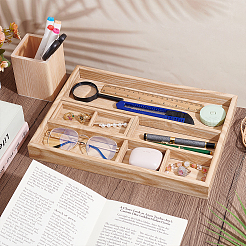 1Pc Wood Desktop Grided Storage Trays&nbsp;AJEW-PH0008-46