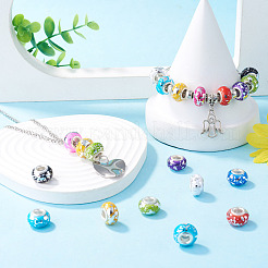 50Pcs 10 Colors Opaque Resin Rondelle European Beads&nbsp;RESI-TA0005-47