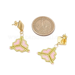 MIYUKI Delica Beads & 304 Stainless Steel Dangle Stud Earrings&nbsp;EJEW-MZ00418-03