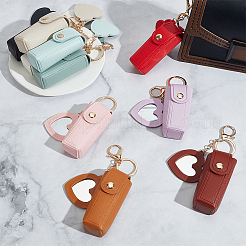 10Pcs 10 Colors PVC Leather Lipstick Keychain Holder&nbsp;KEYC-GO0001-13