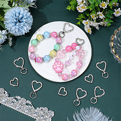 6Pcs Heart Spray Painted Alloy Swivel Clasps&nbsp;FIND-SC0021-59