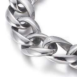 Tarnish Resistant 304 Stainless Steel Curb Chain/Twisted Chain Bracelets&nbsp;BJEW-L665-03P